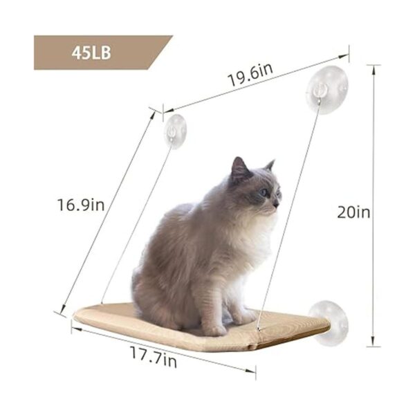 PETPAWJOY Percha para ventana de gato ventosas fuertes