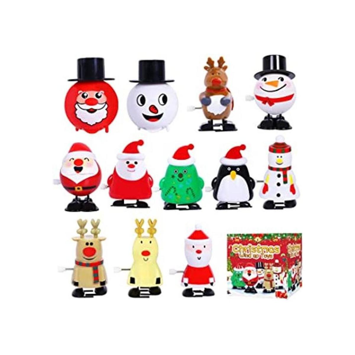 Max Fun Paquete de 12 juguetes de cuerda de Navidad para