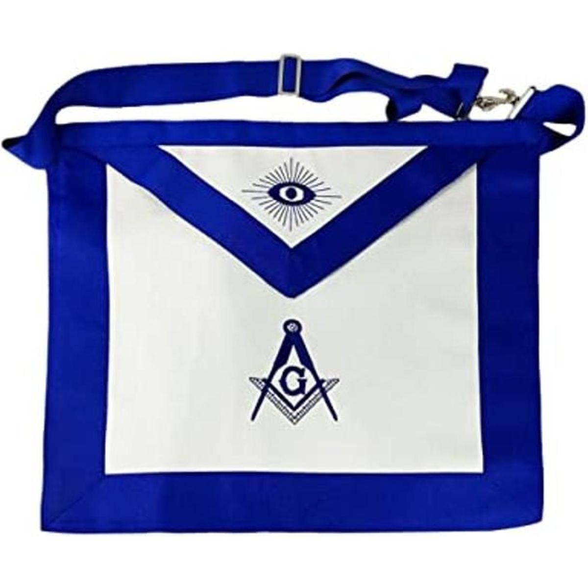 Masonic Master Mason Delantal bordado a máquina de piel