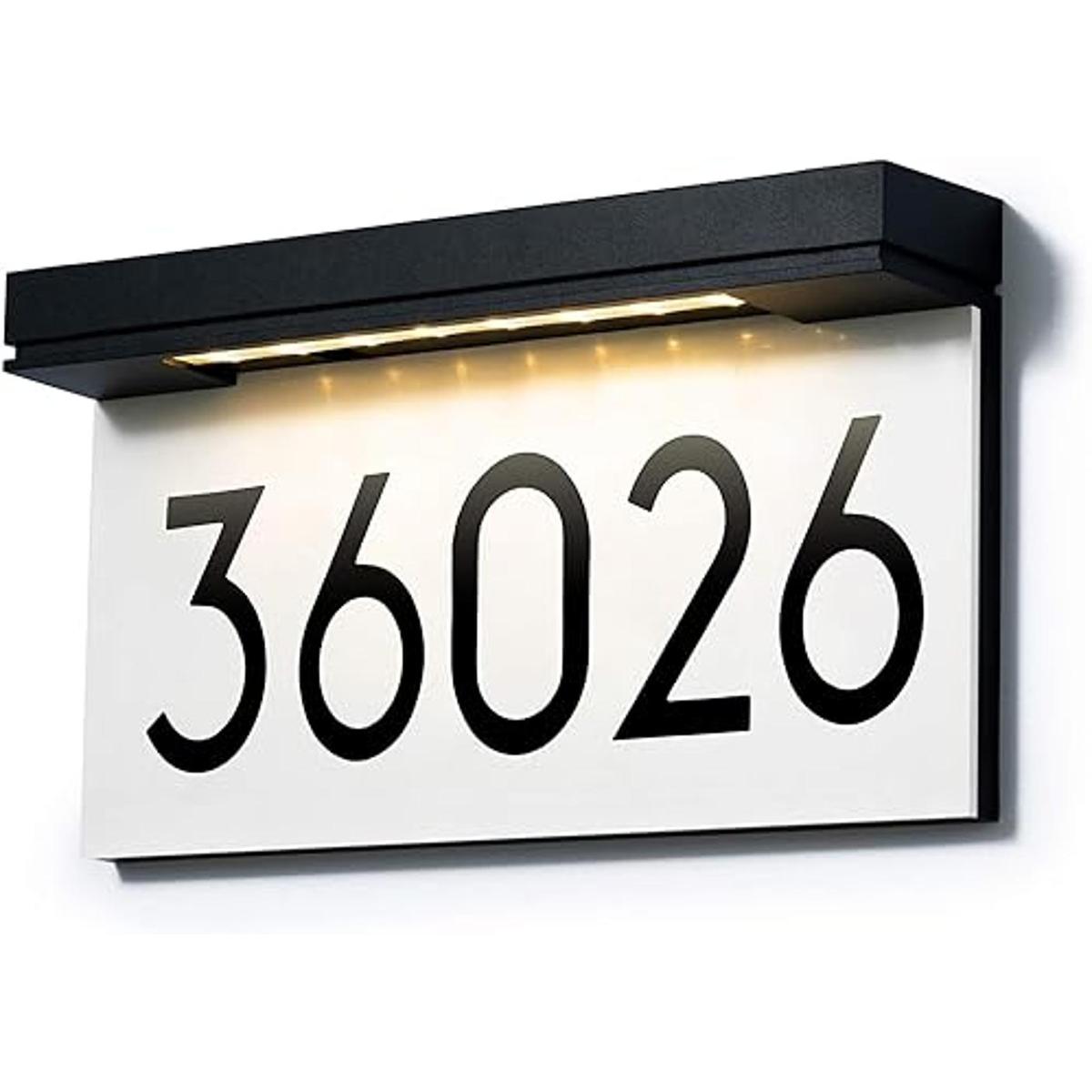 Números de casa alimentados por energía solar placas de
