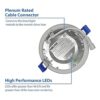 Luz nítida DLE421205KRDWH de 4.0 in. Downlight LED con