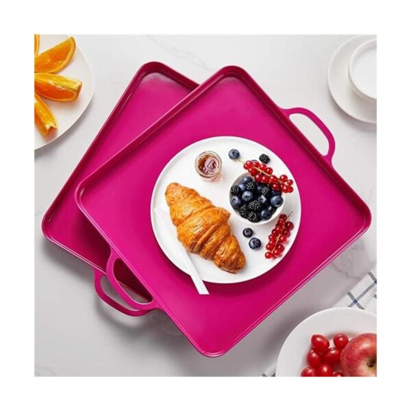 HSDT Bandeja para servir de melamina con asas de 15.0 x