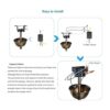 Juego de 3 ventiladores de techo universales de tamaño_3