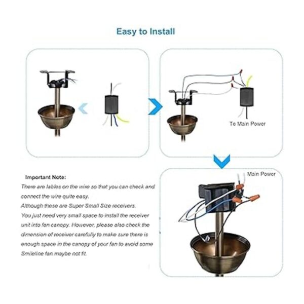 Juego de 3 ventiladores de techo universales de tamaño_3