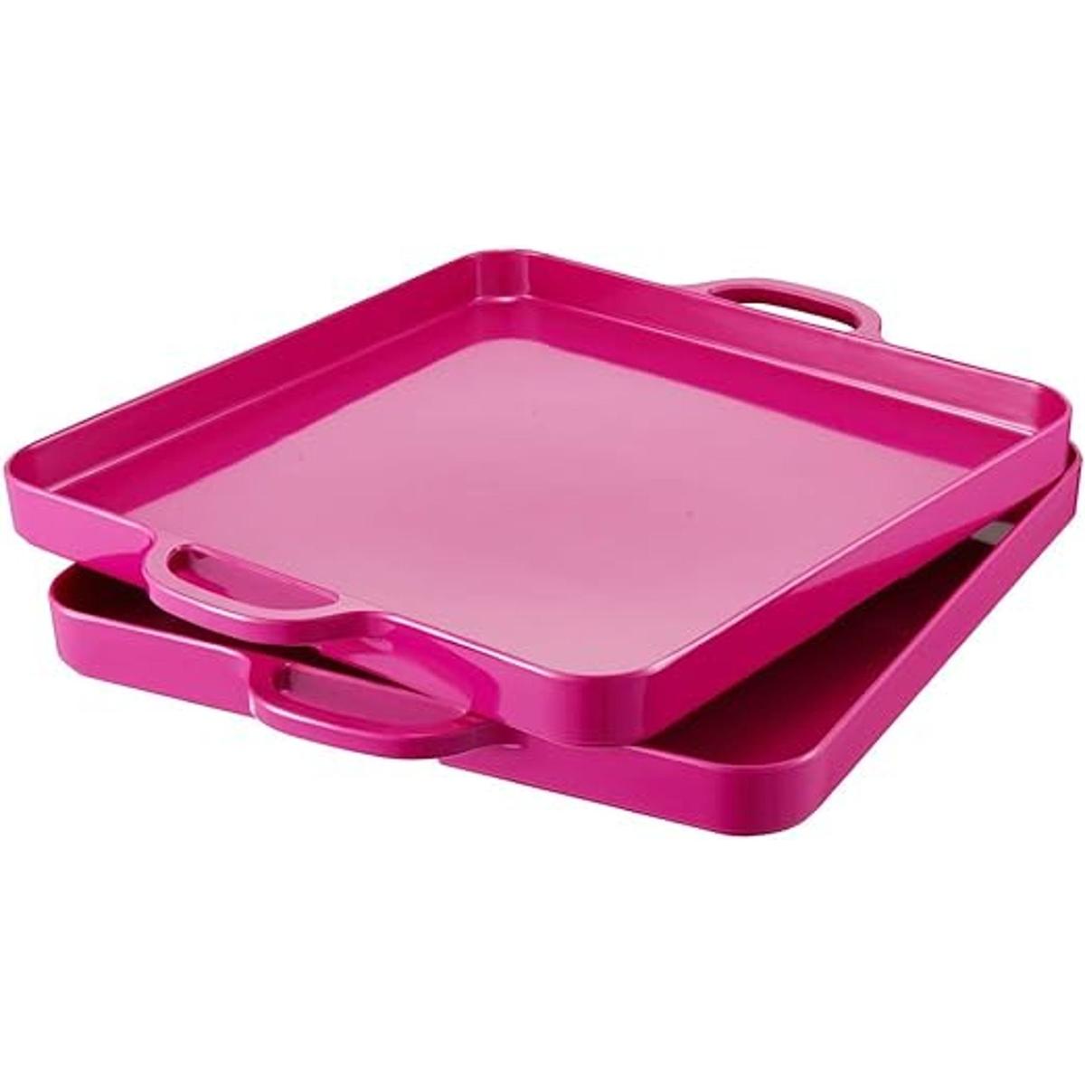 HSDT Bandeja para servir de melamina con asas de 15.0 x
