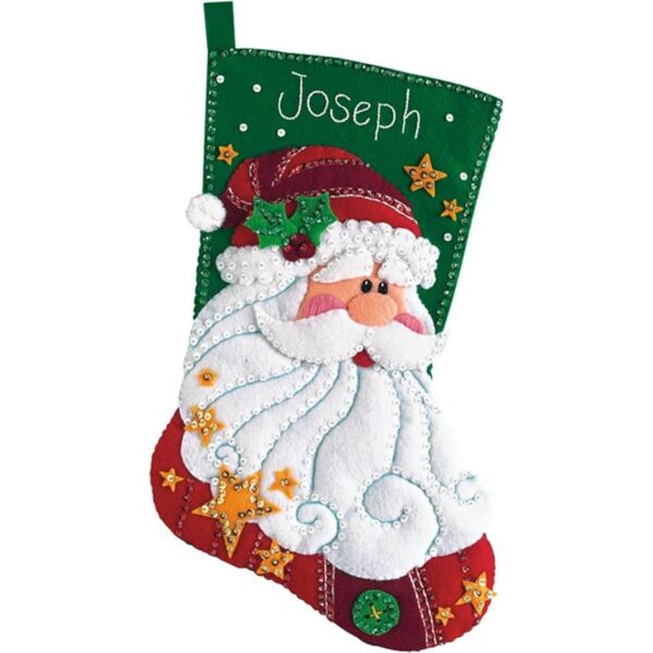 Dimensions 08124 Santa DIY Kit de calcetines de Navidad_1
