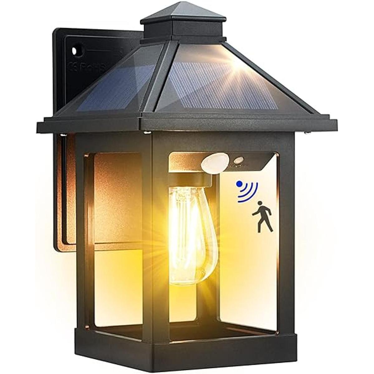 Kuniwa Lámpara solar de pared para exteriores con 3 modos