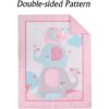 Juego de ropa de cama de cuna con elefante rosa de 3