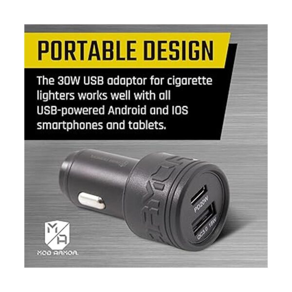 Mob Armor Cargador de coche dual USB A USB C de carga_3