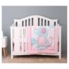 Juego de ropa de cama de cuna con elefante rosa de 3