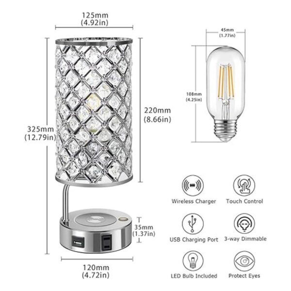 Lámpara de mesa de cristal con control táctil lámpara de_4