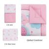 Juego de ropa de cama de cuna con elefante rosa de 3