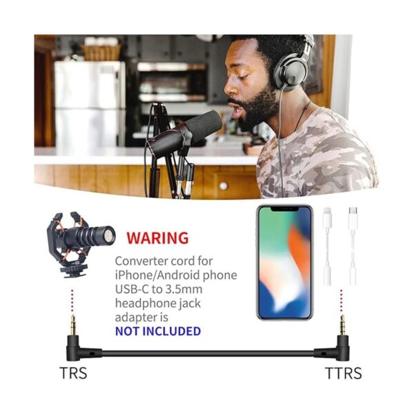 Kit de micrófono de vídeo para smartphone con luz LED