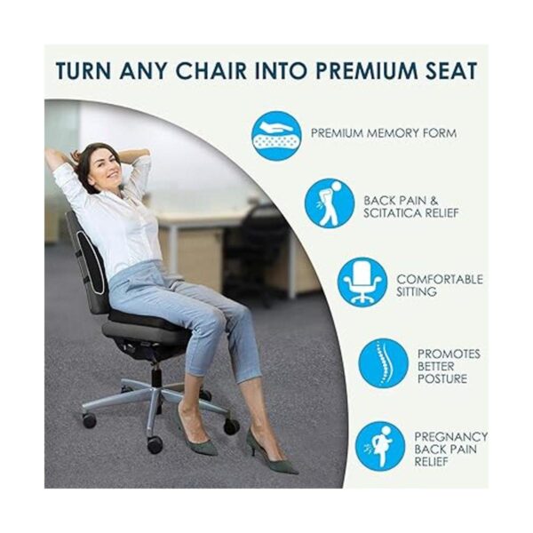 Cojín de asiento de coxis y almohada de apoyo lumbar para_3