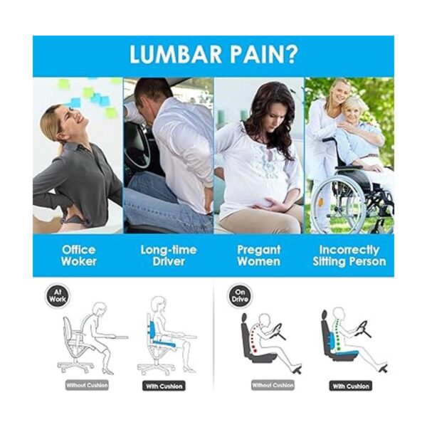 Cojín de asiento de coxis y almohada de apoyo lumbar para_2