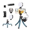 Kit de micrófono de vídeo para smartphone con luz LED