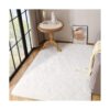 Kimicole Alfombra de área blanca crema para dormitorio_6