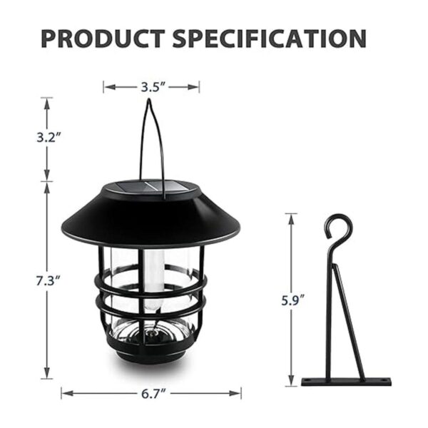 Otdair Farol solar de pared para exteriores llamas_2