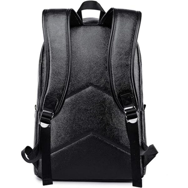 Mochila de cuero negro para computadora portátil para