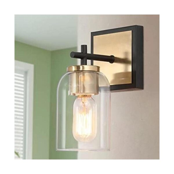 Durent Lighting Apliques de pared negros y dorados_1