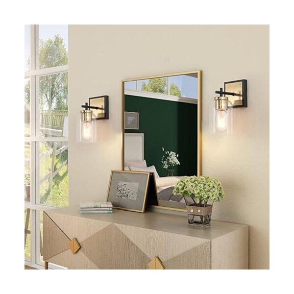 Durent Lighting Apliques de pared negros y dorados_2