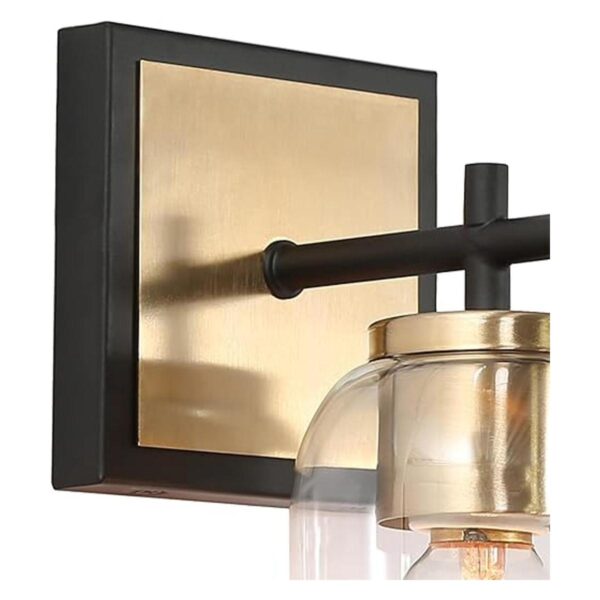 Durent Lighting Apliques de pared negros y dorados_5