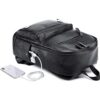 Mochila de cuero negro para computadora portátil para