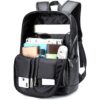 Mochila de cuero negro para computadora portátil para