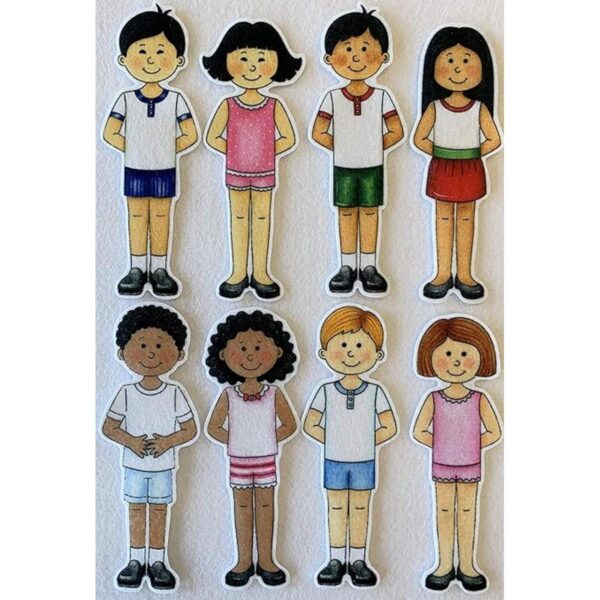 Juego de muñecas de fieltro Dress Up 8 muñecas 78 piezas_2
