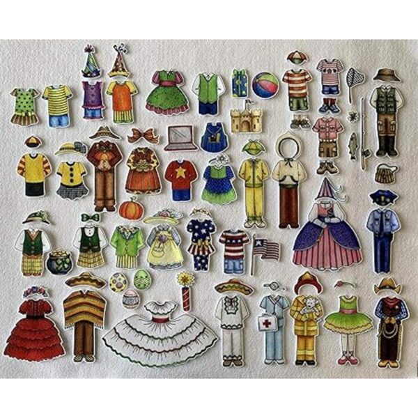 Juego de muñecas de fieltro Dress Up 8 muñecas 78 piezas_3
