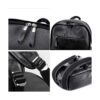 Mochila de cuero negro para computadora portátil para