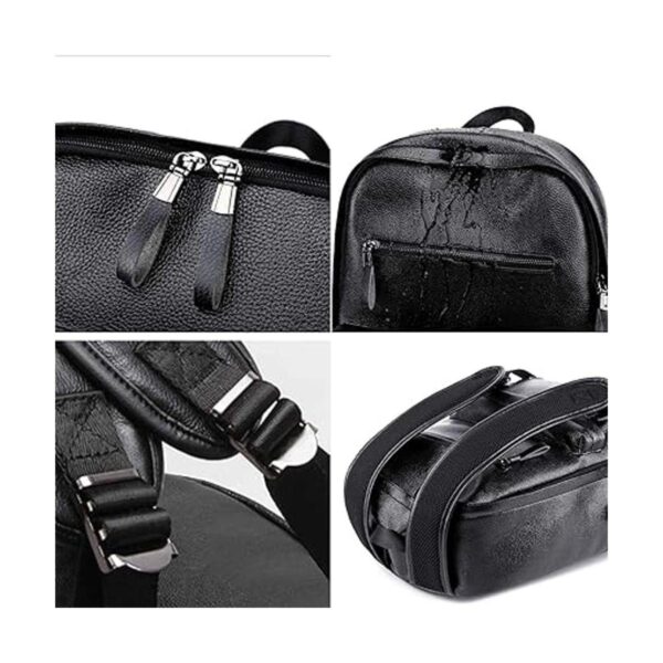 Mochila de cuero negro para computadora portátil para