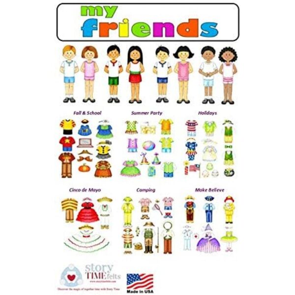 Juego de muñecas de fieltro Dress Up 8 muñecas 78 piezas_1