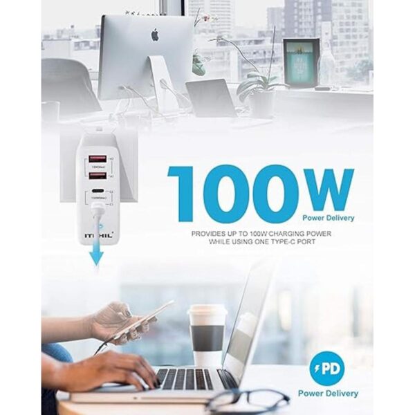 ITEHIL Cargador de pared USB C de 100 W y 4 puertos_2