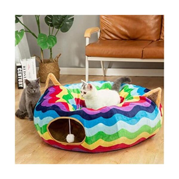 LUCKITTY Cama de túnel para perros y gatos con tubo de_1