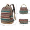 Mochila bohemia impermeable para laptop con puerto de