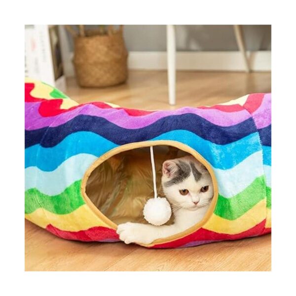 LUCKITTY Cama de túnel para perros y gatos con tubo de_4