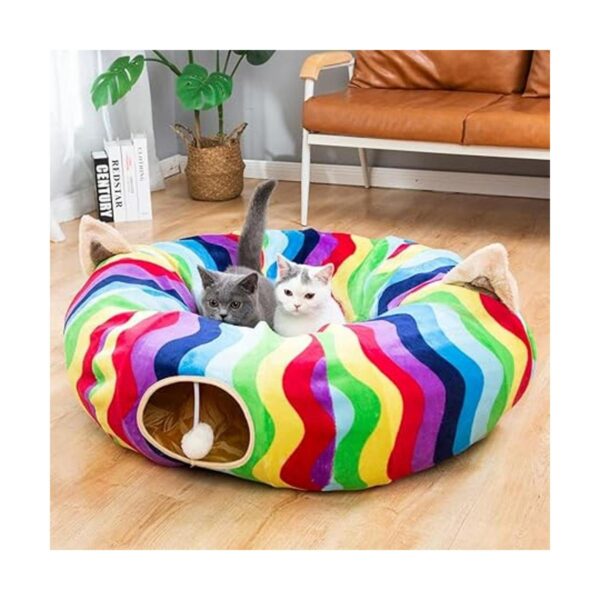 LUCKITTY Cama de túnel para perros y gatos con tubo de_6