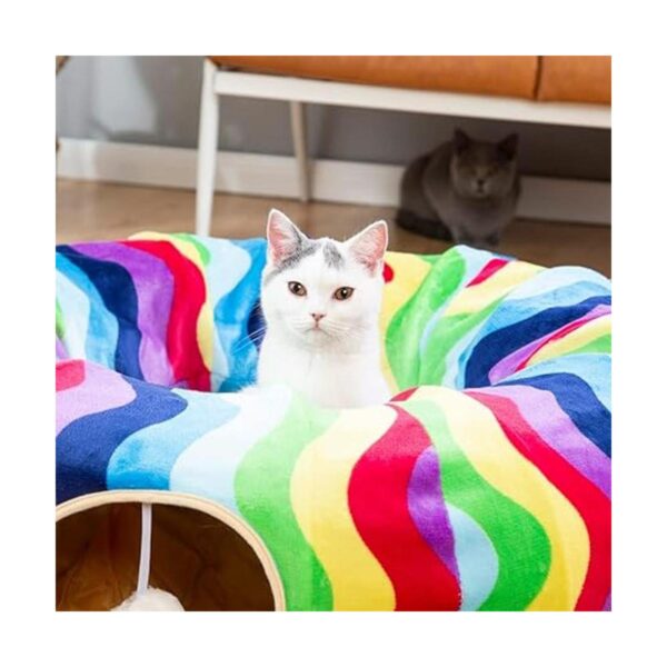 LUCKITTY Cama de túnel para perros y gatos con tubo de_3