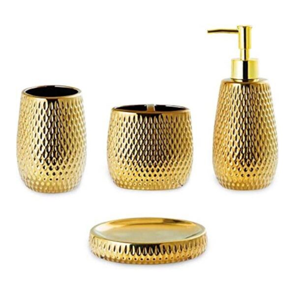 Juego de accesorios de baño dorados de 4 piezas de