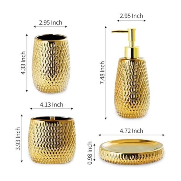 Juego de accesorios de baño dorados de 4 piezas de