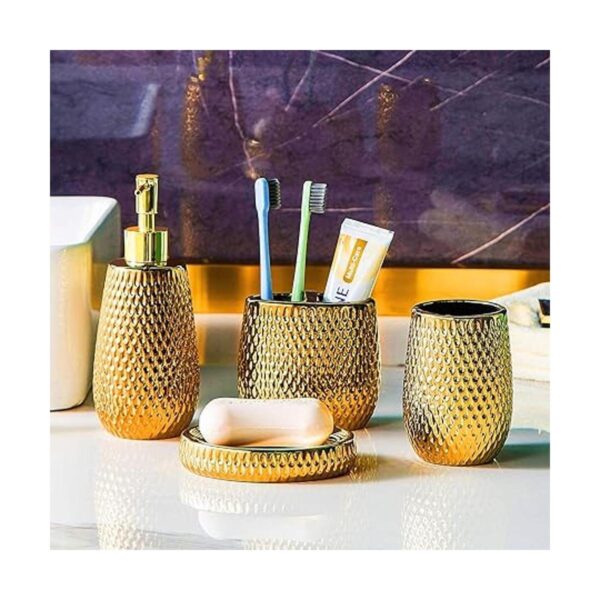 Juego de accesorios de baño dorados de 4 piezas de