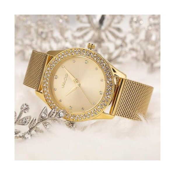 ManChDa Reloj de pulsera para mujer con malla de acero_2