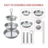 ELLDOO Bandeja de servir de 3 niveles soporte de bandeja