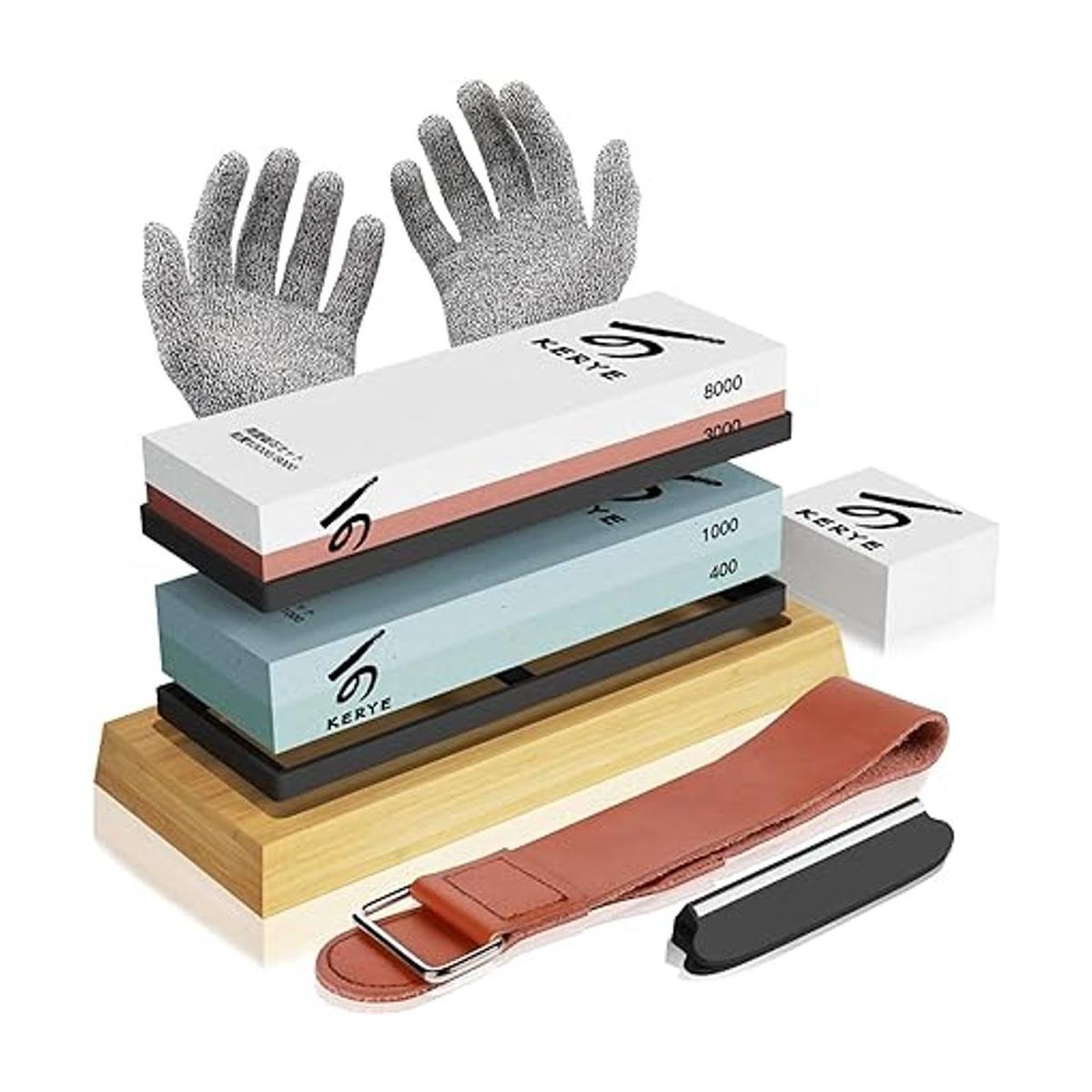 KERYE Kit de piedra para afilar cuchillos juego