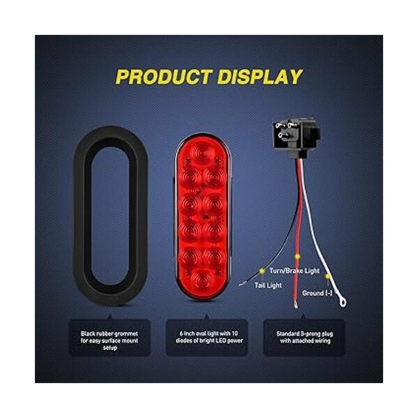 Nilight 4 luces traseras LED ovaladas de 6 pulgadas 4_6