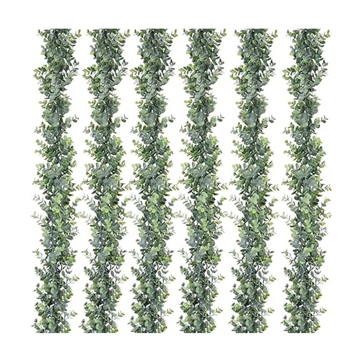 DearHouse Paquete de 6 guirnaldas de eucalipto sintético