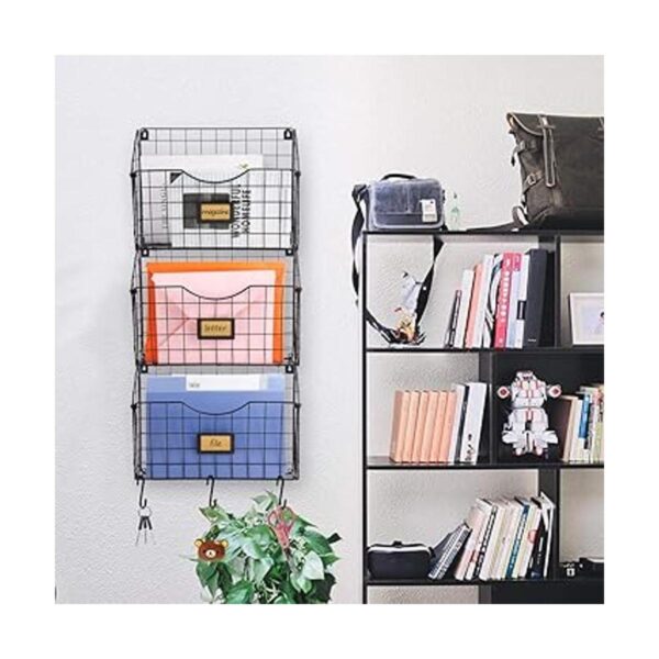 Estante colgante para archivos de pared con ganchos de