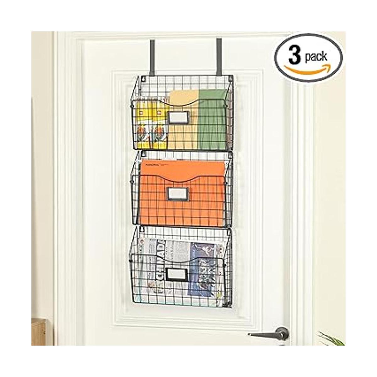 Estante colgante para archivos de pared con ganchos de
