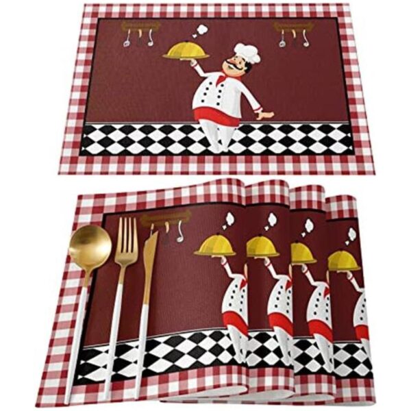 LBCASA Juego de 6 manteles individuales de cocina con_1